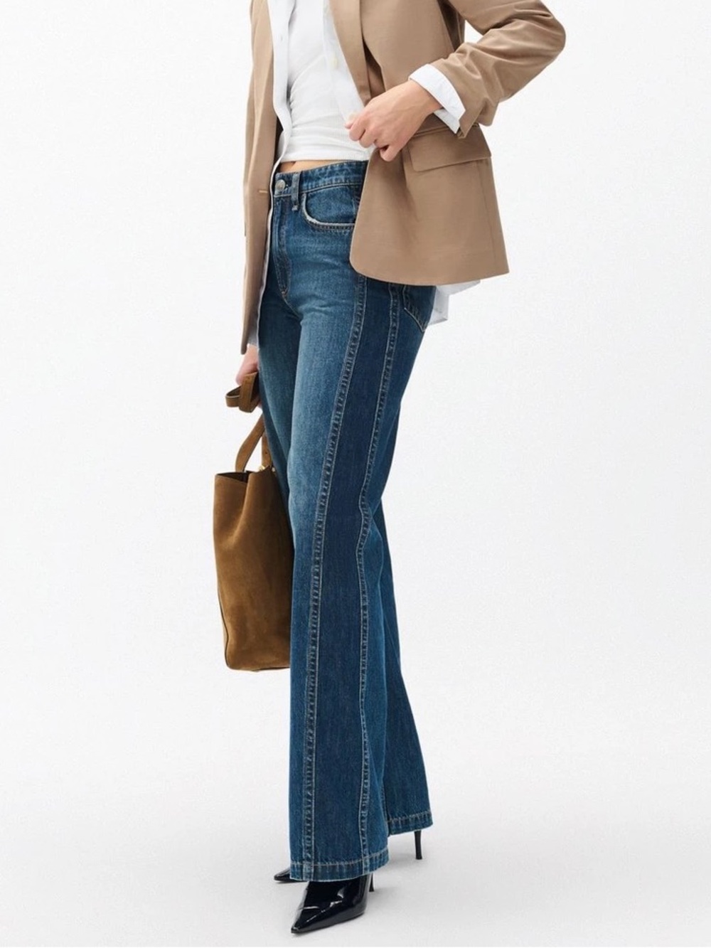 NWT Logan Spliced Wide-Leg Jeans